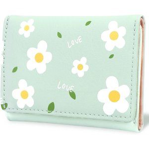 Wallets for Women Leather RFID Blocking Small Trifold Wallet with ID Window